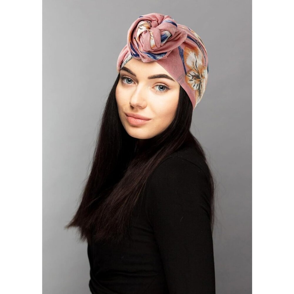 Wome Pinkn Fashion Flowers Print Scarves Winter Head Shawl Cotton Wrap - Picture 5 of 8